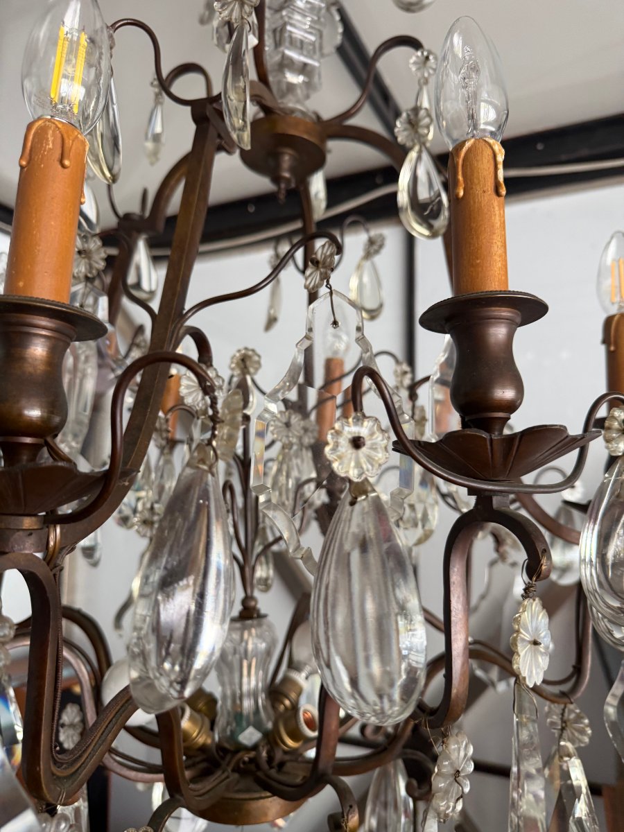 lustre cage 12 lumières style Louis XV / Maison Baguès 105 X 60 -photo-4