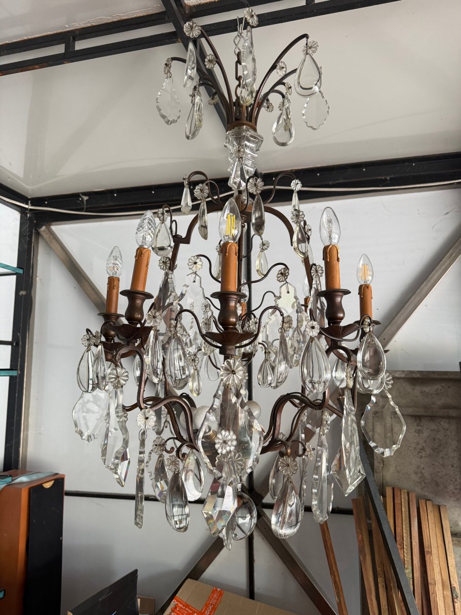 lustre cage 12 lumières style Louis XV / Maison Baguès 105 X 60 -photo-5