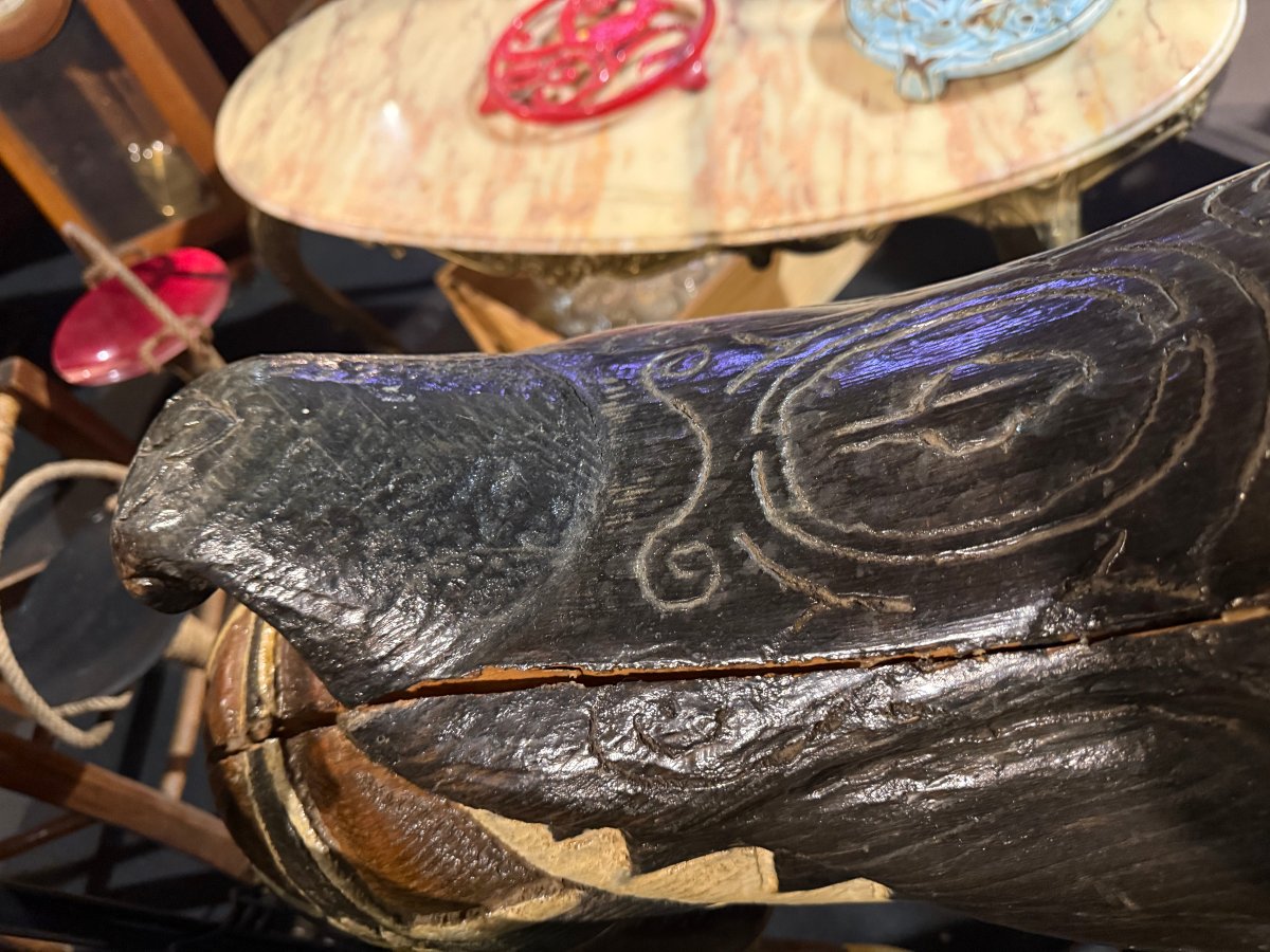 Decorative Carousel Horse Made Of Carved And Varnished Wood-photo-5