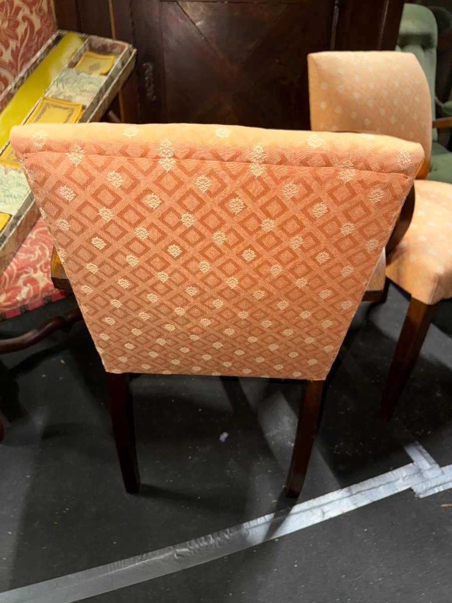 Pair Of Art Deco Bridge Chairs—horseshoe-shaped Seats—1930s-photo-2