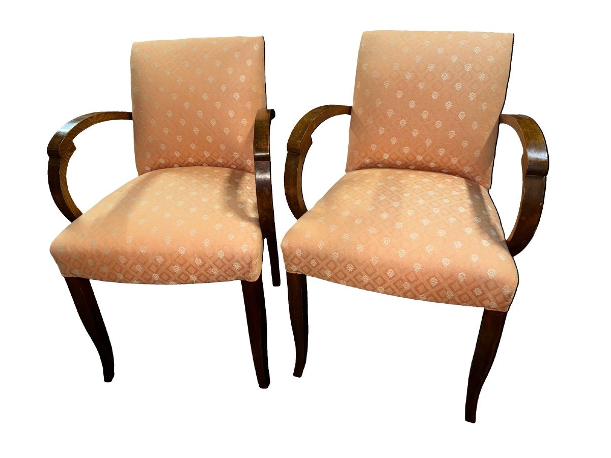 Pair Of Art Deco Bridge Chairs—horseshoe-shaped Seats—1930s