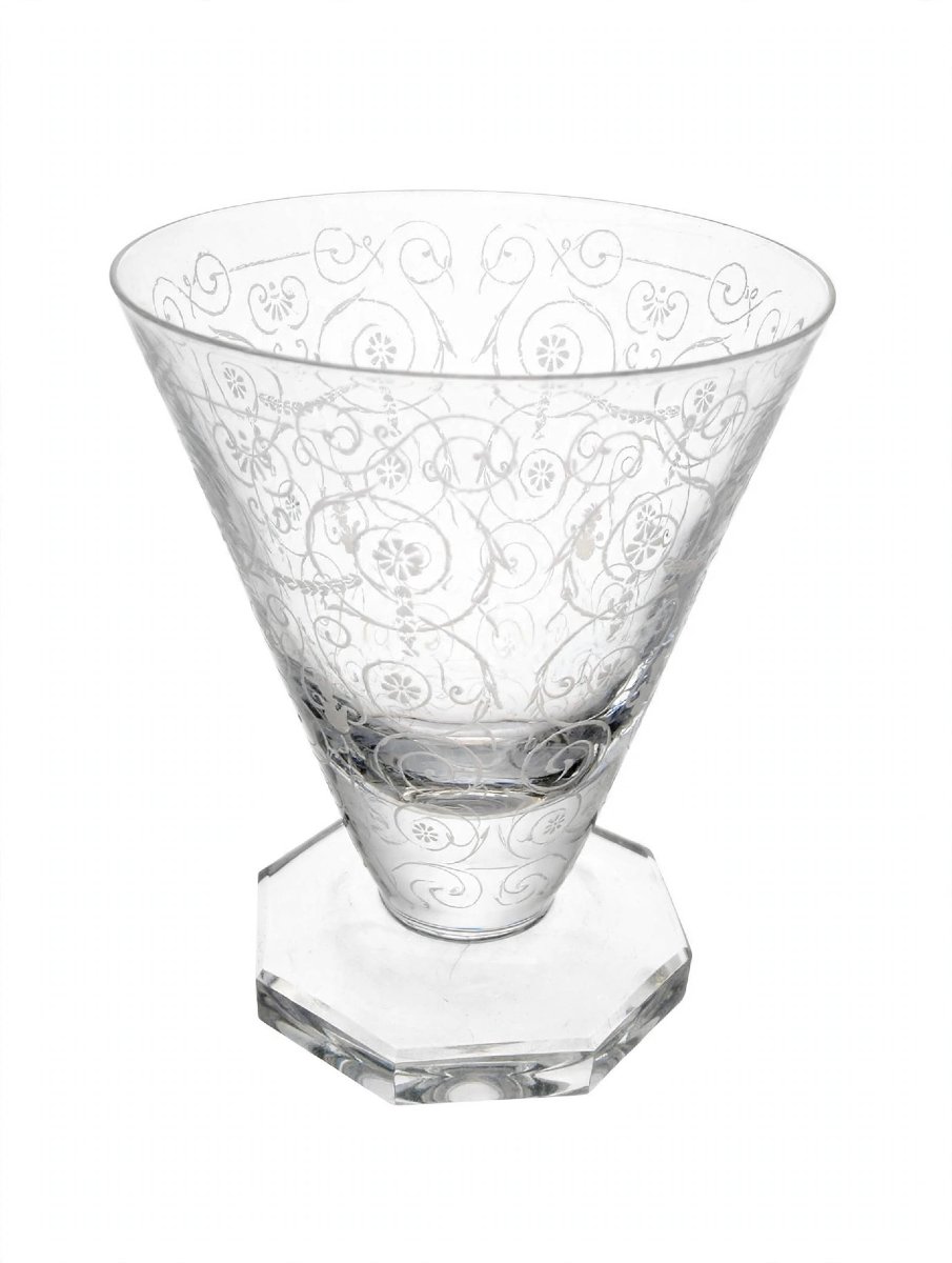 Set Of 30 Acid-etched Crystal Glasses, Sévigné Model—baccarat, Designed In 1899-photo-3