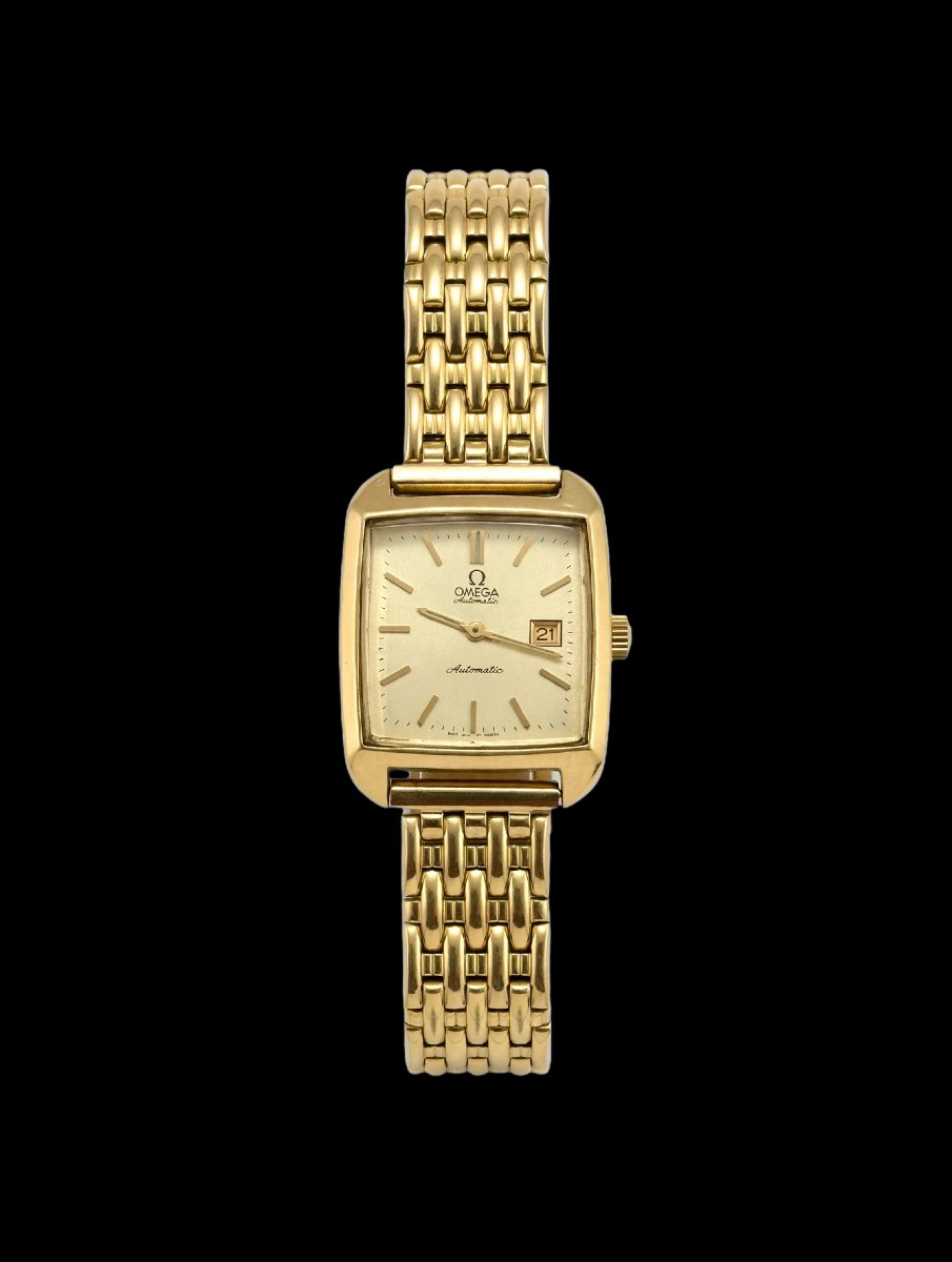 OMEGA Seamaster Automatic rectangulaire Tank - plaqué or - 1969/1972 - avec écrin-photo-2