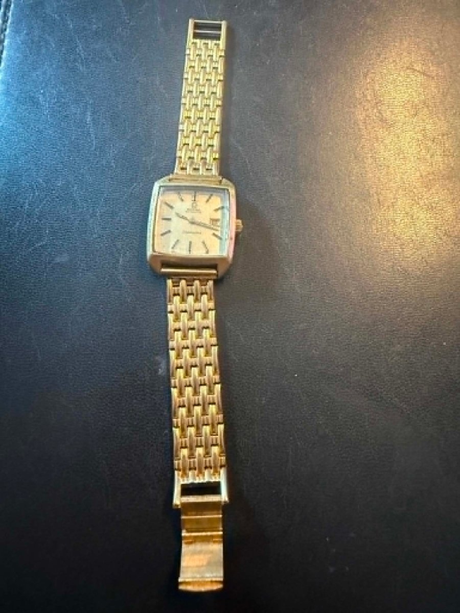 OMEGA Seamaster Automatic rectangulaire Tank - plaqué or - 1969/1972 - avec écrin-photo-3