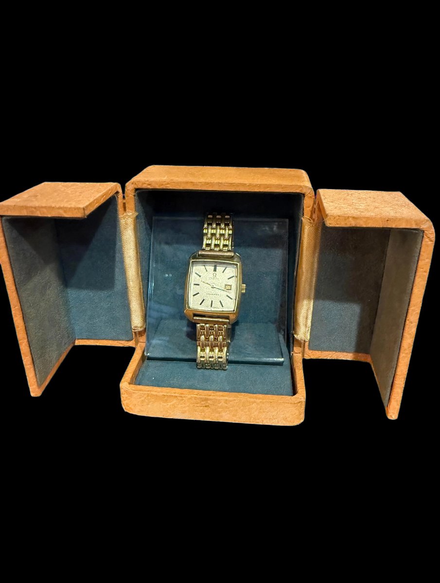 OMEGA Seamaster Automatic rectangulaire Tank - plaqué or - 1969/1972 - avec écrin