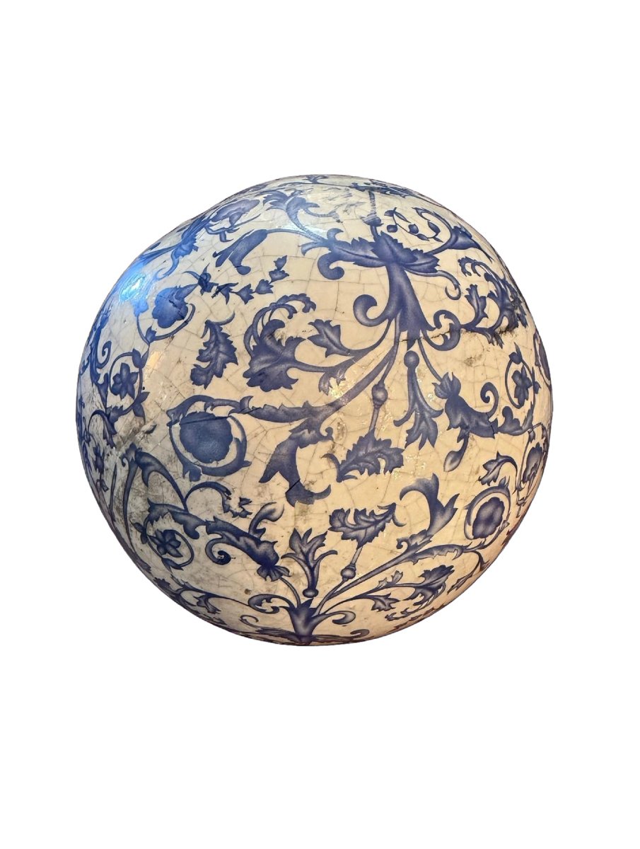 Pied de lampe boule en céramique, aussi utilisé comme vase boule décoratif-photo-2