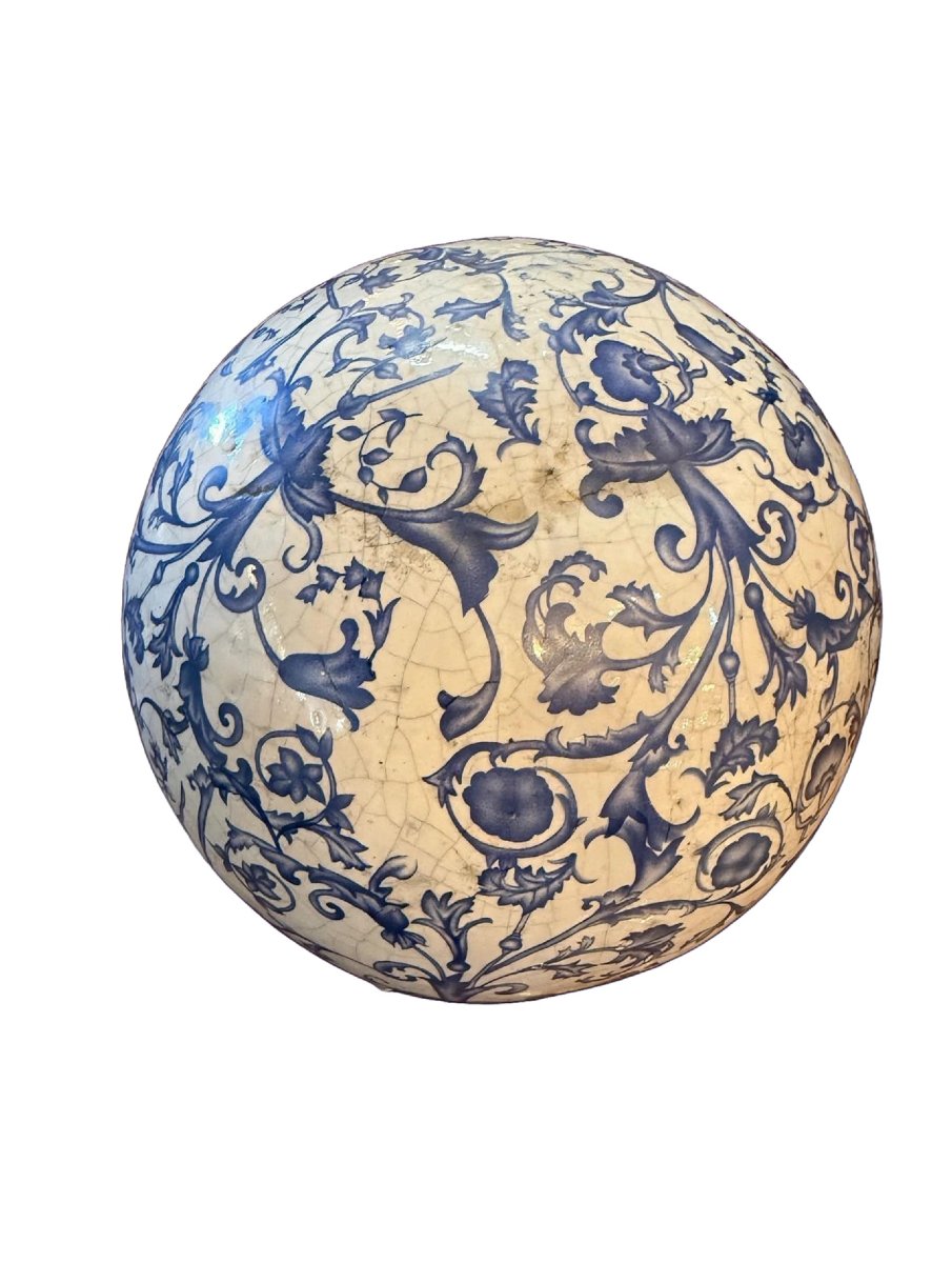 Pied de lampe boule en céramique, aussi utilisé comme vase boule décoratif-photo-3