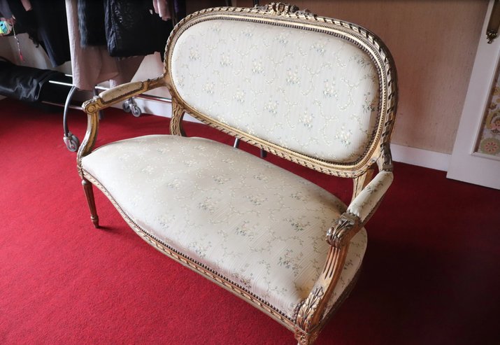 Louis XVI-style Bench In Gilded Wood-photo-2
