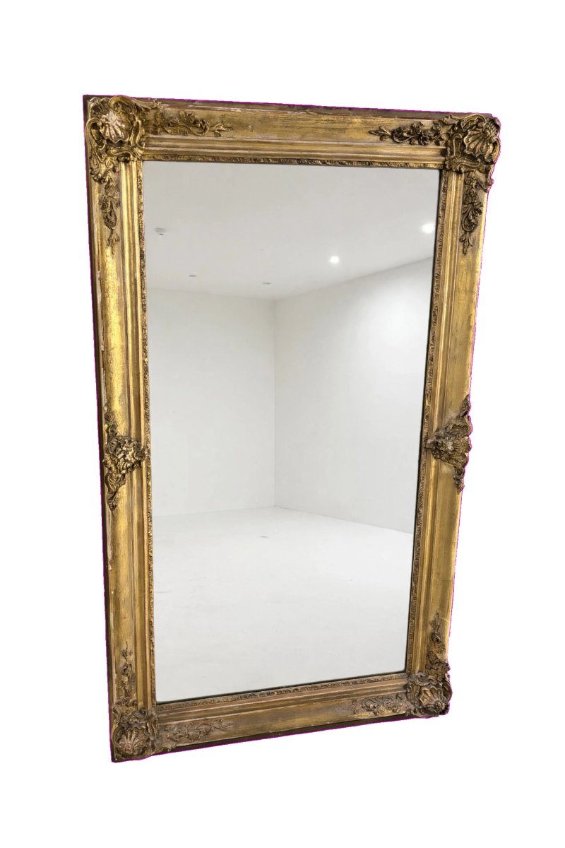 Rectangular Napoleon III Mirror, Gilded Frame