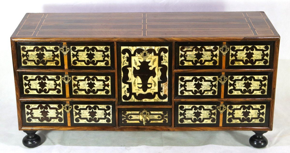 Rosewood, Ebony And Ivory Travel Cabinet, 17th Century-photo-4