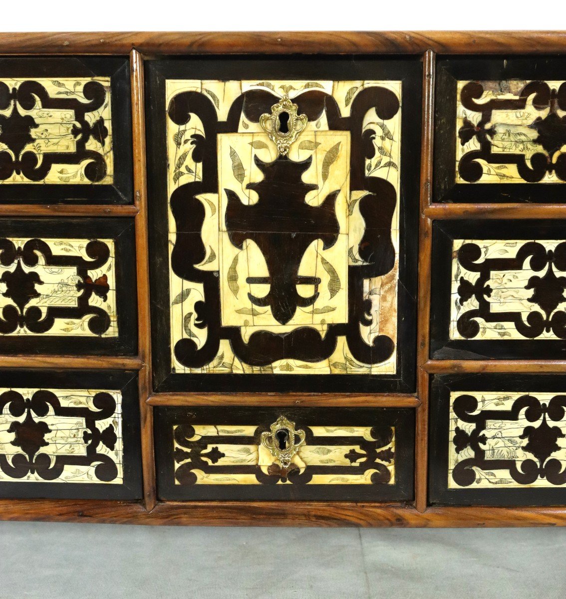 Rosewood, Ebony And Ivory Travel Cabinet, 17th Century-photo-2