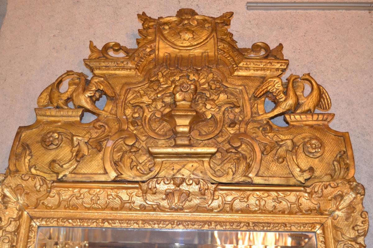 Grand Miroir Bois Doré d'époque Regence-photo-2