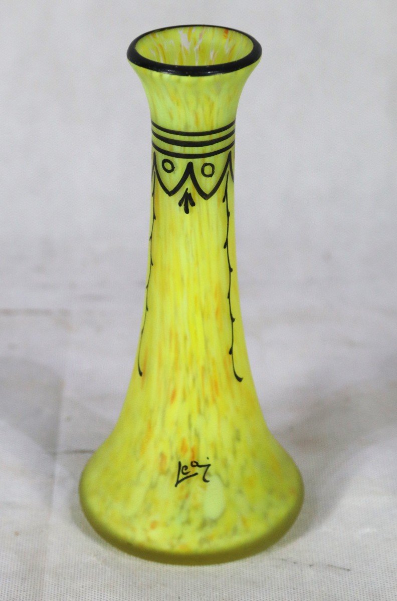 François Théodore Legras, Art Deco Vase, Signed, Twentieth