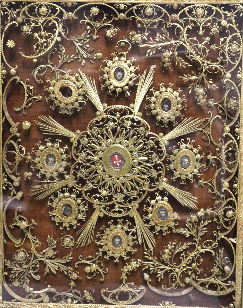 Pair Of Paperolles Reliquary - Eighteenth Time-photo-4