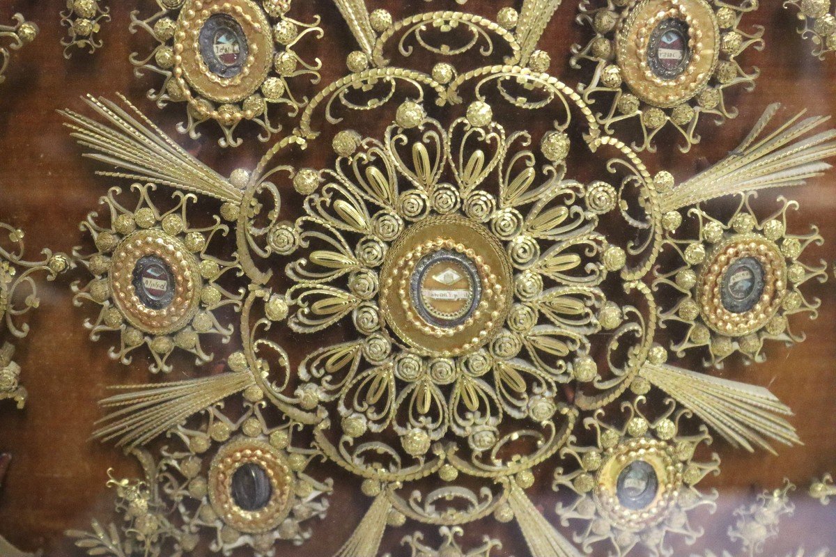 Pair Of Paperolles Reliquary - Eighteenth Time-photo-2