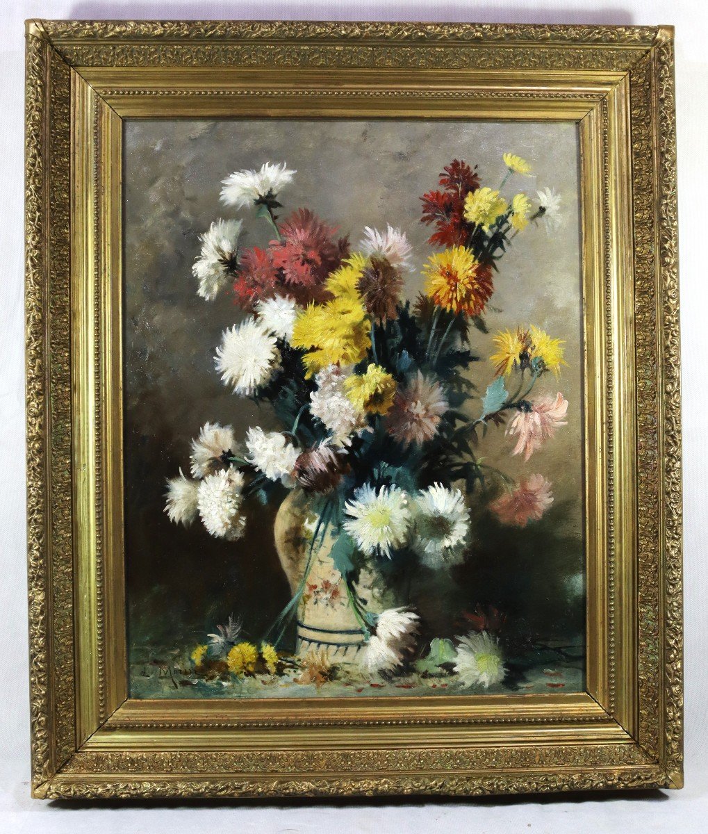 Louis Morin (1855-1938), Hst Painting "dallia", 20th
