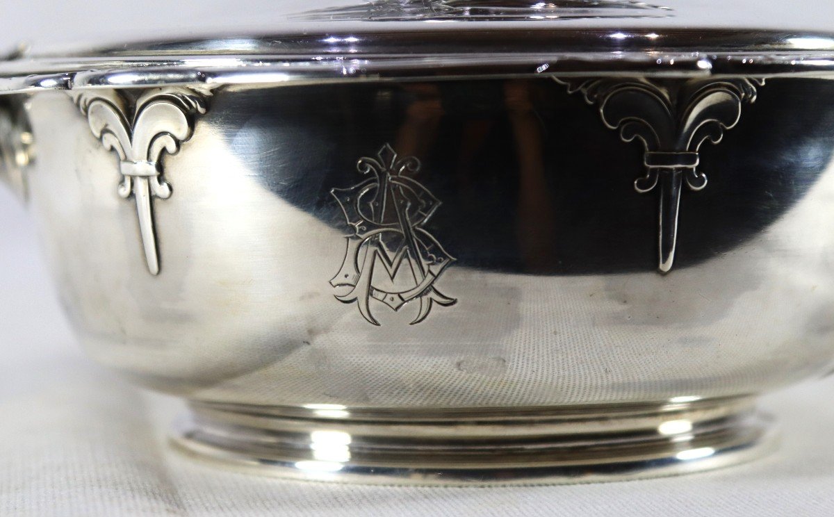 Emile Puiforcat, Covered Vegetable Bowl In Sterling Silver, 19th Century-photo-1