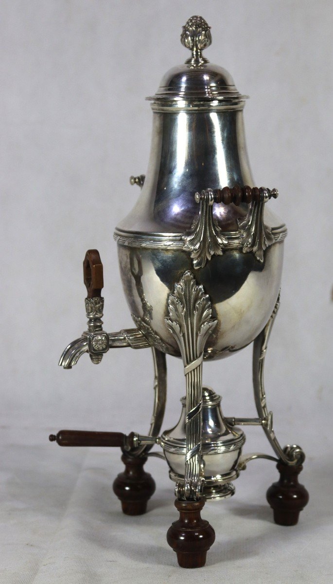 Maison Aucoc (1835-1930), Samovar En Argent Massif, XIXe-photo-2