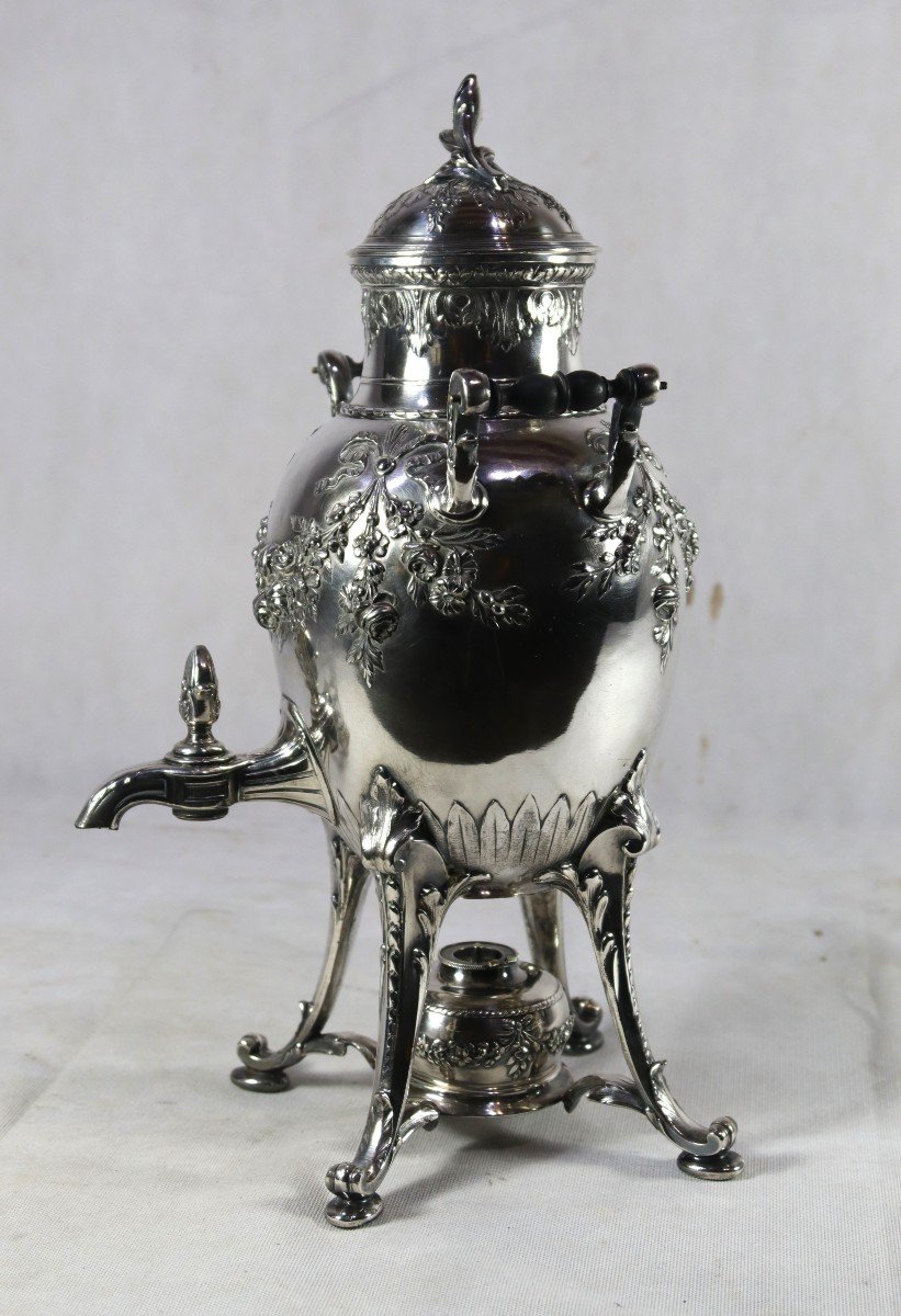 Maison Gallia, Large Samovar In Silver Metal, Circa 1900-photo-3
