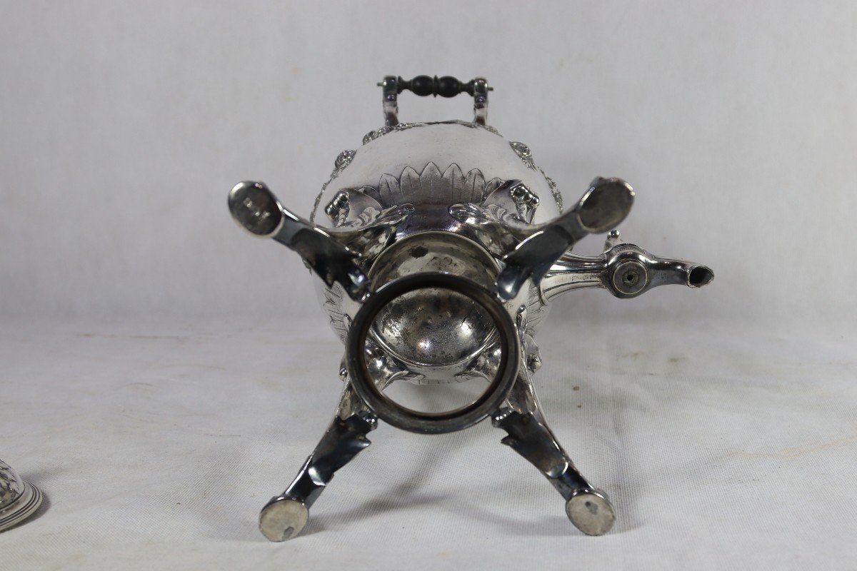 Maison Gallia, Large Samovar In Silver Metal, Circa 1900-photo-5