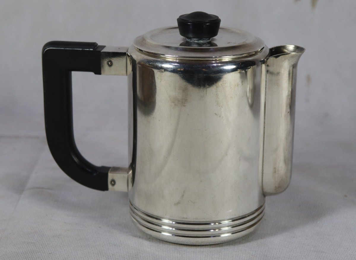 Gallia For Christofle, Art Deco Tea/coffee Service, Circa 1930-photo-2