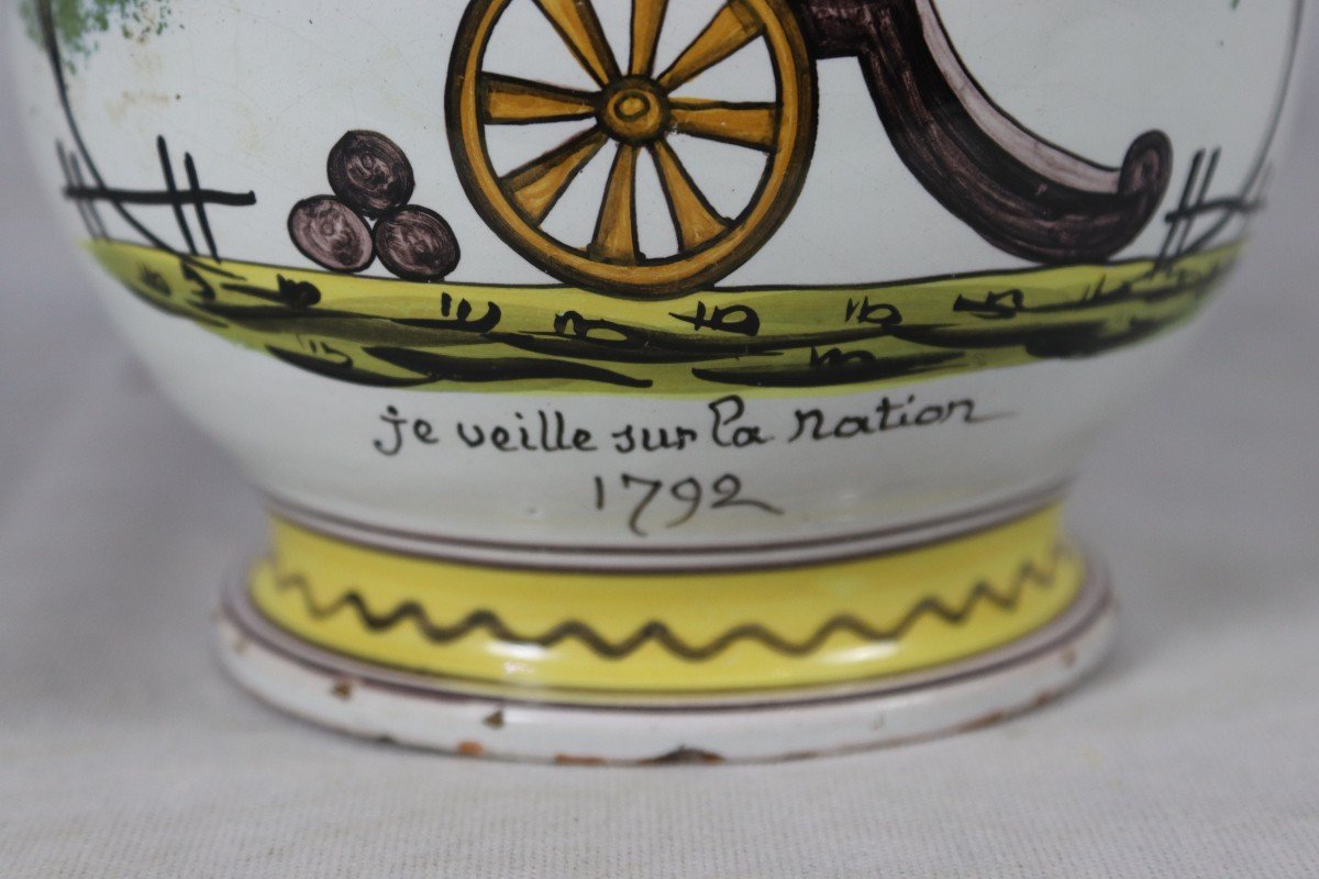 Nevers, Late 18th Century, Revolutionary Water Pitcher.-photo-1