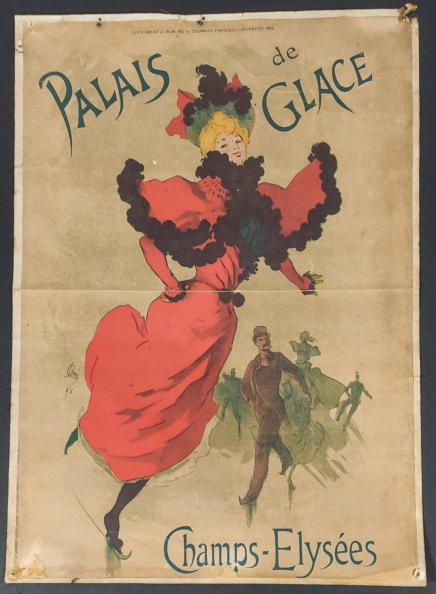 Jules Cheret (1836 - 1932), Poster "champs Elysées Ice Palace", 1895