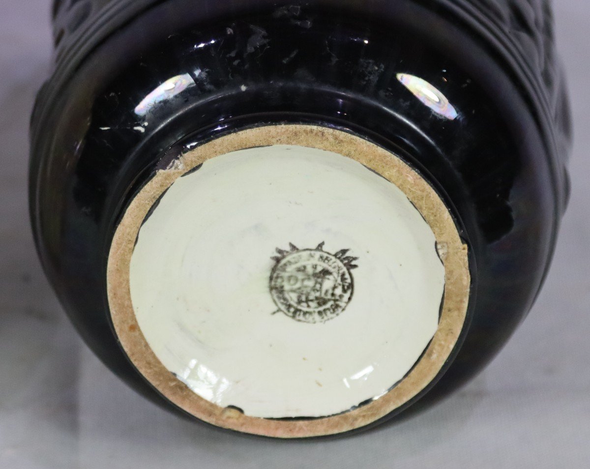 Charles Catteau (1880/1966), Paire De Vases Art Déco " Aux éléphants ", Vers 1930-photo-4