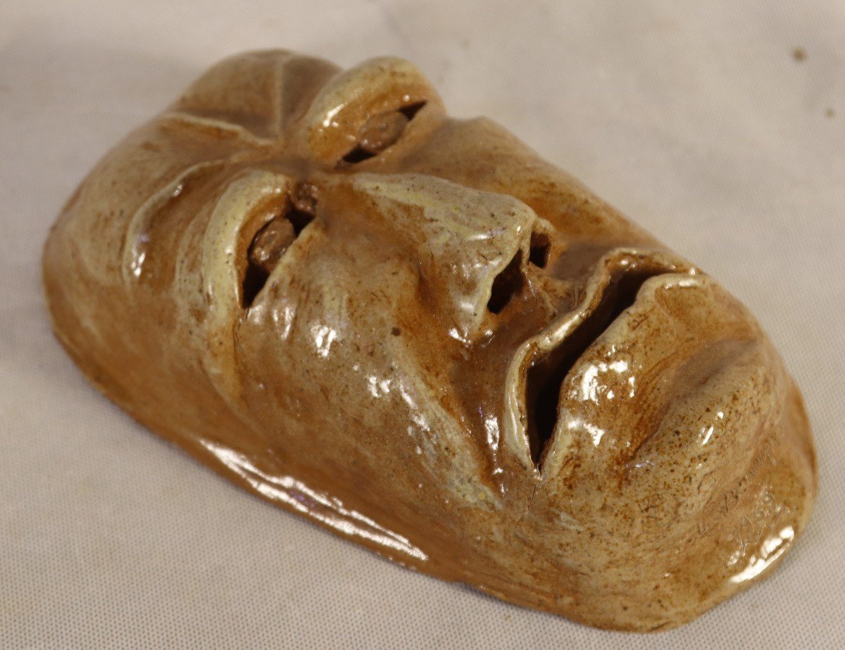 Jl Bonnard (1969), Glazed Terracotta Mask, 20th