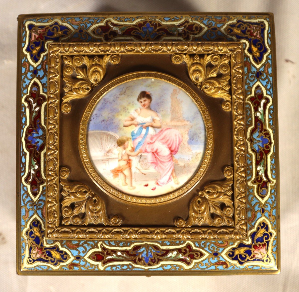 Alphonse Giroux (1776-1848), Jewelry Box And Cloisonné Enamels, 19th Century-photo-1