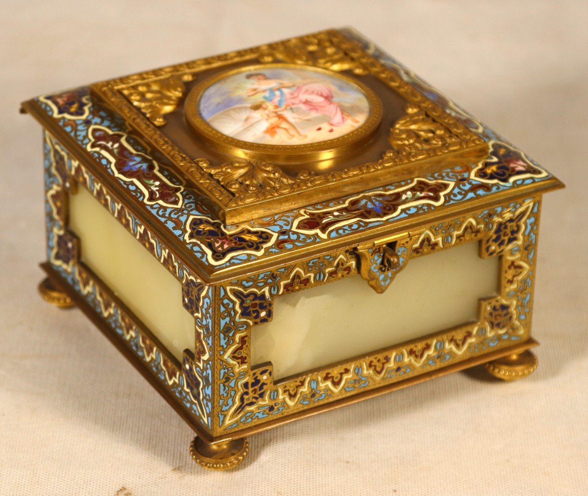 Alphonse Giroux (1776-1848), Jewelry Box And Cloisonné Enamels, 19th Century