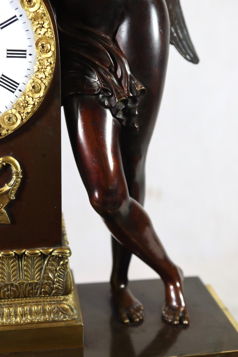 Important Bronze Clock "cupid And Psyche", 19th Century-photo-6