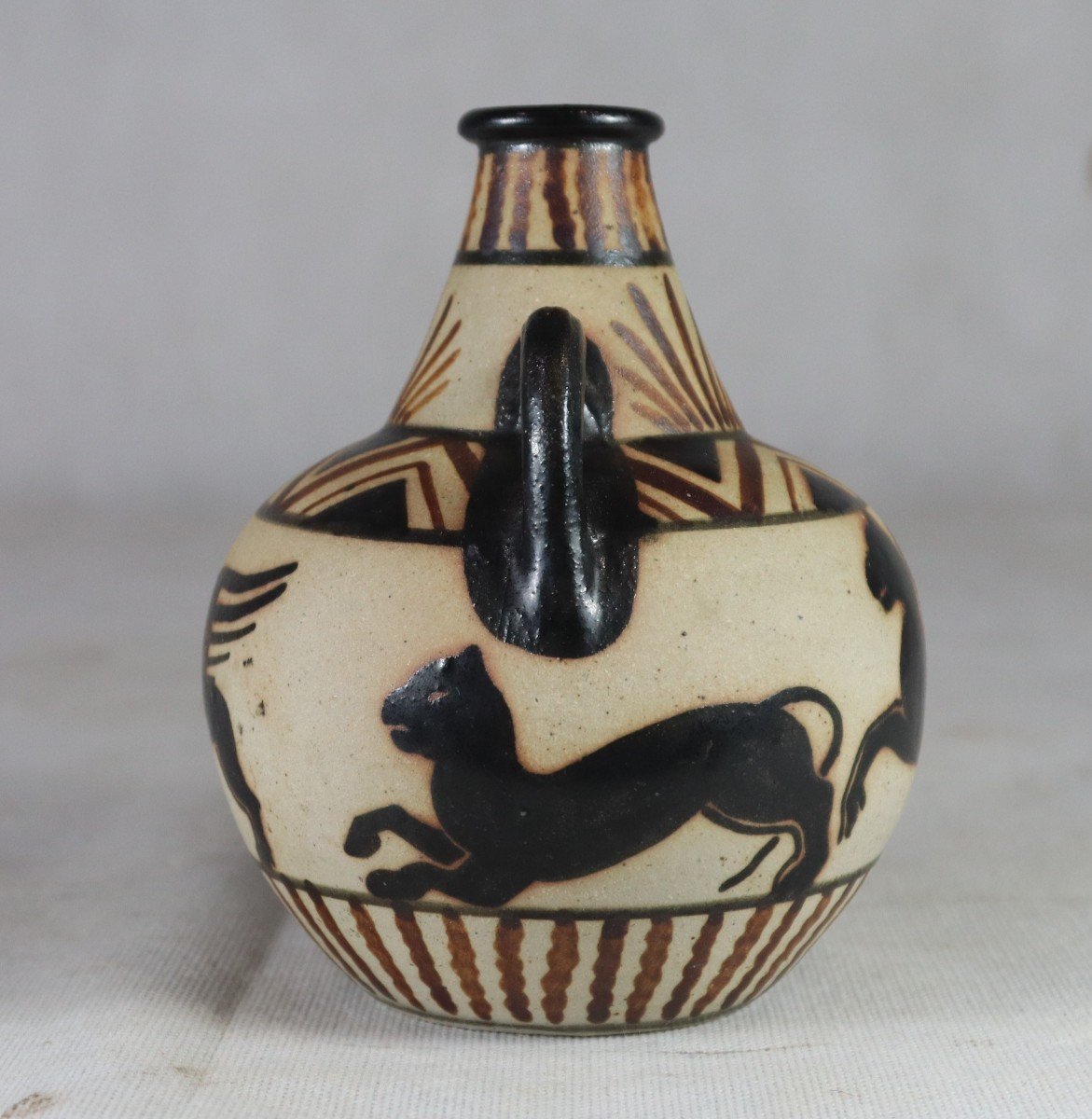 étienne Vilotte (1881-1957) & Ciboure, Antique Animal Decor Jug, 20th-photo-2