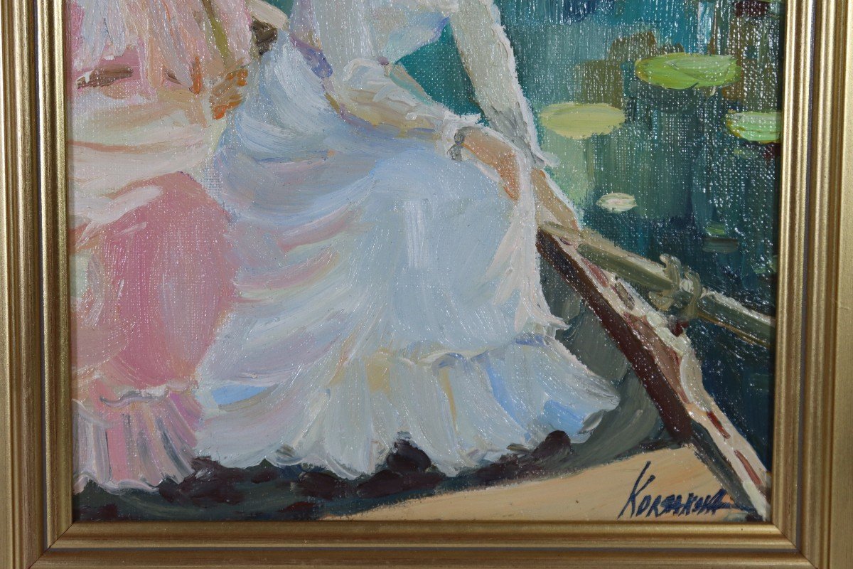 Veronika Korsakova (1954), Russian School Painting Hst "duchesses Tatiana & Anastasia" 20th Century-photo-4