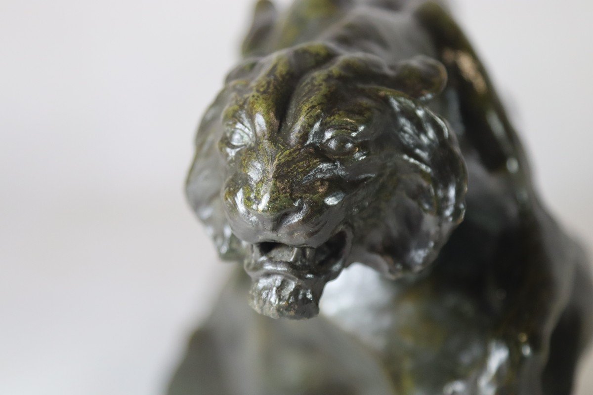 Giacomo Merculiano (1859-1935), Sculpture Bronze " La Lionne ", Vers 1900-photo-1