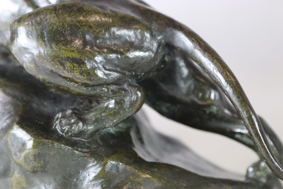 Giacomo Merculiano (1859-1935), Sculpture Bronze " La Lionne ", Vers 1900-photo-5
