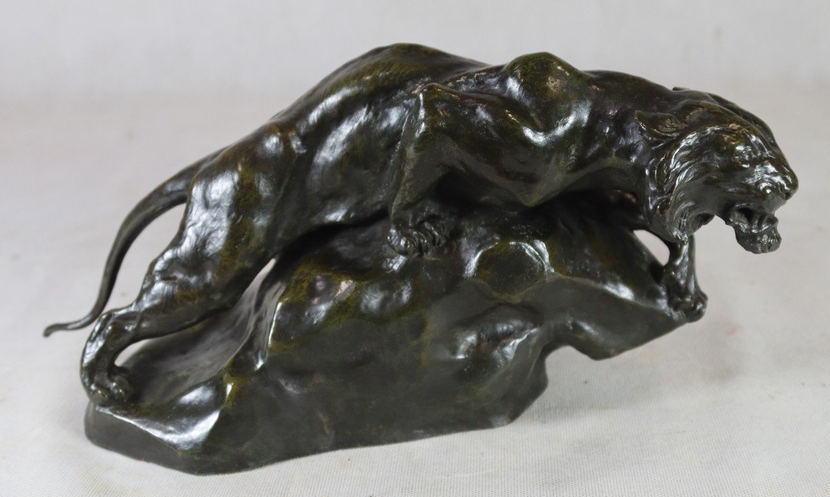 Giacomo Merculiano (1859-1935), Sculpture Bronze " La Lionne ", Vers 1900