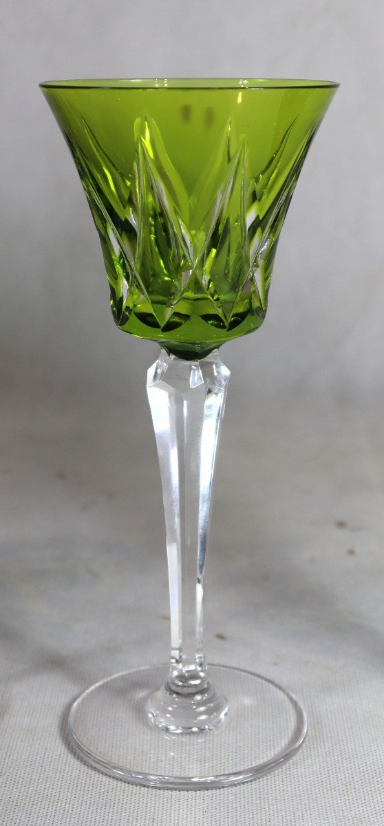 Saint Louis, 7 Colored Crystal Glasses, 20th Century-photo-7