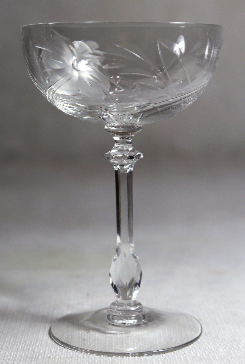 Glass Service (48 Pieces) In Engraved Crystal, 20th Century-photo-1