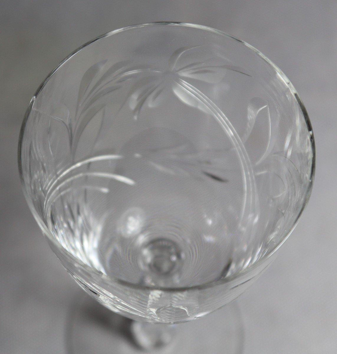 Service De Verres ( 48 Pièces ) En Cristal Gravés, XXe-photo-3