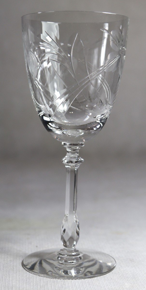Glass Service (48 Pieces) In Engraved Crystal, 20th Century-photo-5