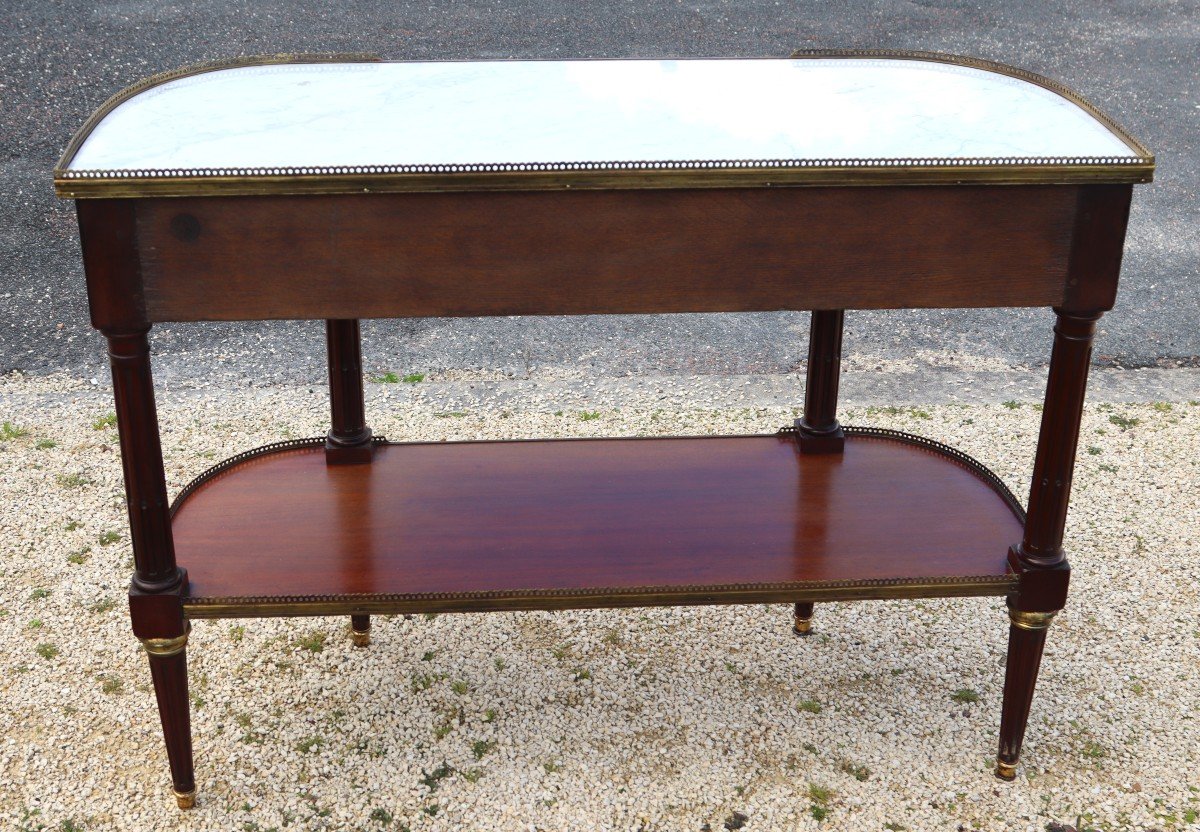  Maison Mailfert, Louis XVI Style Console In Mahogany, 20th Century-photo-5