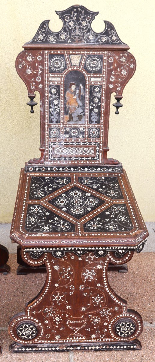 Attributed To Brambilla Adriano (1829-1855), Pair Of Chairs, 19th Century-photo-3