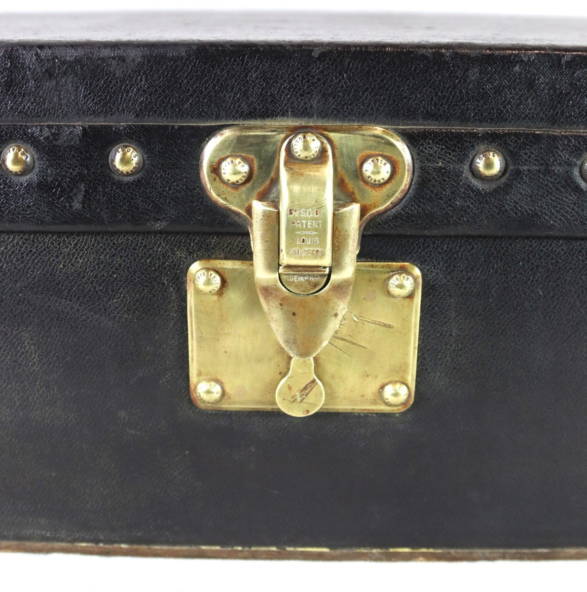 Malle Automobile Louis Vuitton En Toile Enduite Noire Et Laiton Massif, 1910-photo-4
