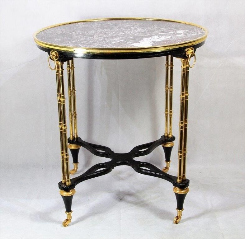  Paul Sormani (1817-1866), Pedestal Table In Wood And Marble, 19th Century-photo-3