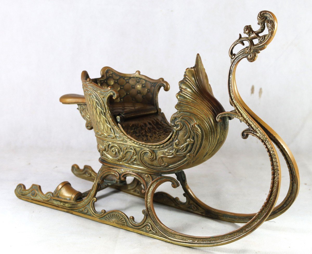 Max Le Verrier (1891-1973) Bronze Sleigh With Secret Compartment, Circa 1925