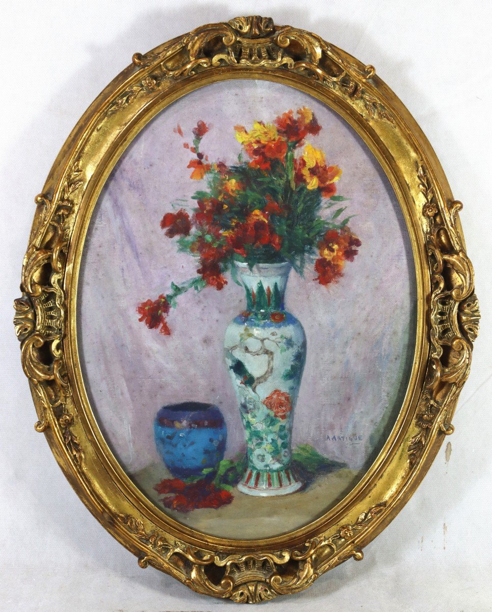 Albert Emile Artigue (1850-1957) Hst “still Life With Flowers”, 20th