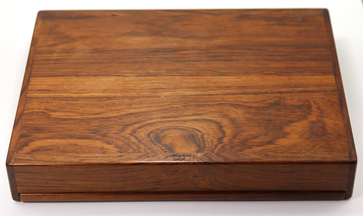 Astrid Wessel ( 1904-1961 ), Coffret En Palissandre  Et Plaque émaillée, XXe-photo-2