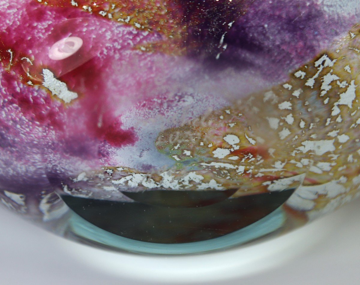 Michèle Luzoro (1949 ), Vase En Verre, Signé Et Daté, XXe-photo-6