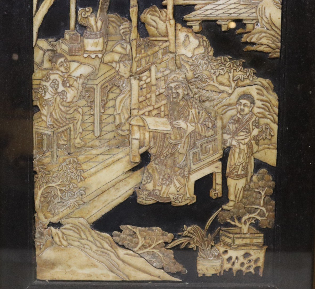 19th Century Asian Art, Pair Of Bone Dioramas.-photo-3
